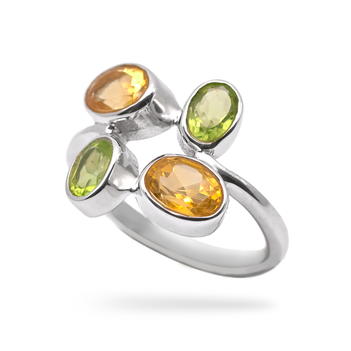 Bague peridot, citrine argent Tessa